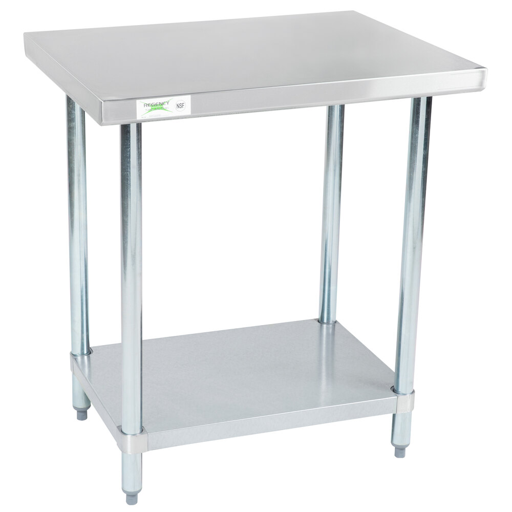 Regency 24" x 30" 18Gauge 304 Stainless Steel Commercial Work Table