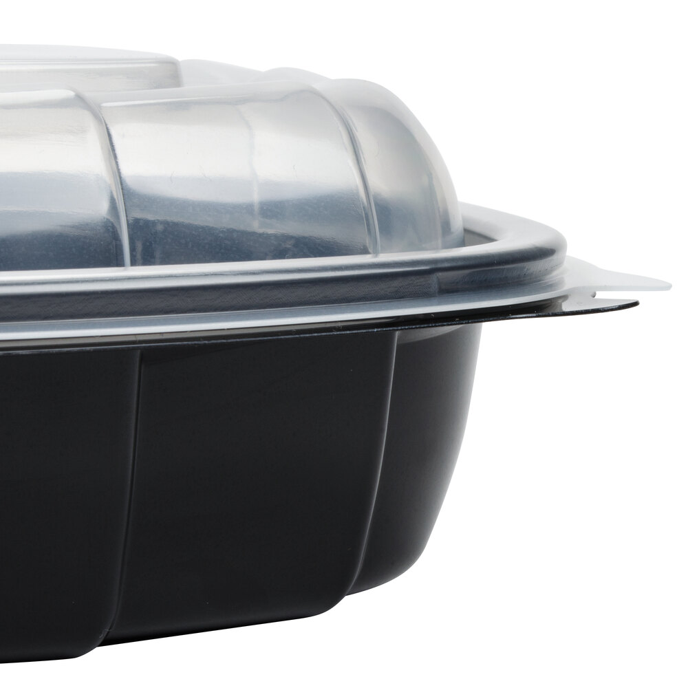 8" x 8" x 3" Microwaveable Plastic Hinged TakeOut Container 138 / Case