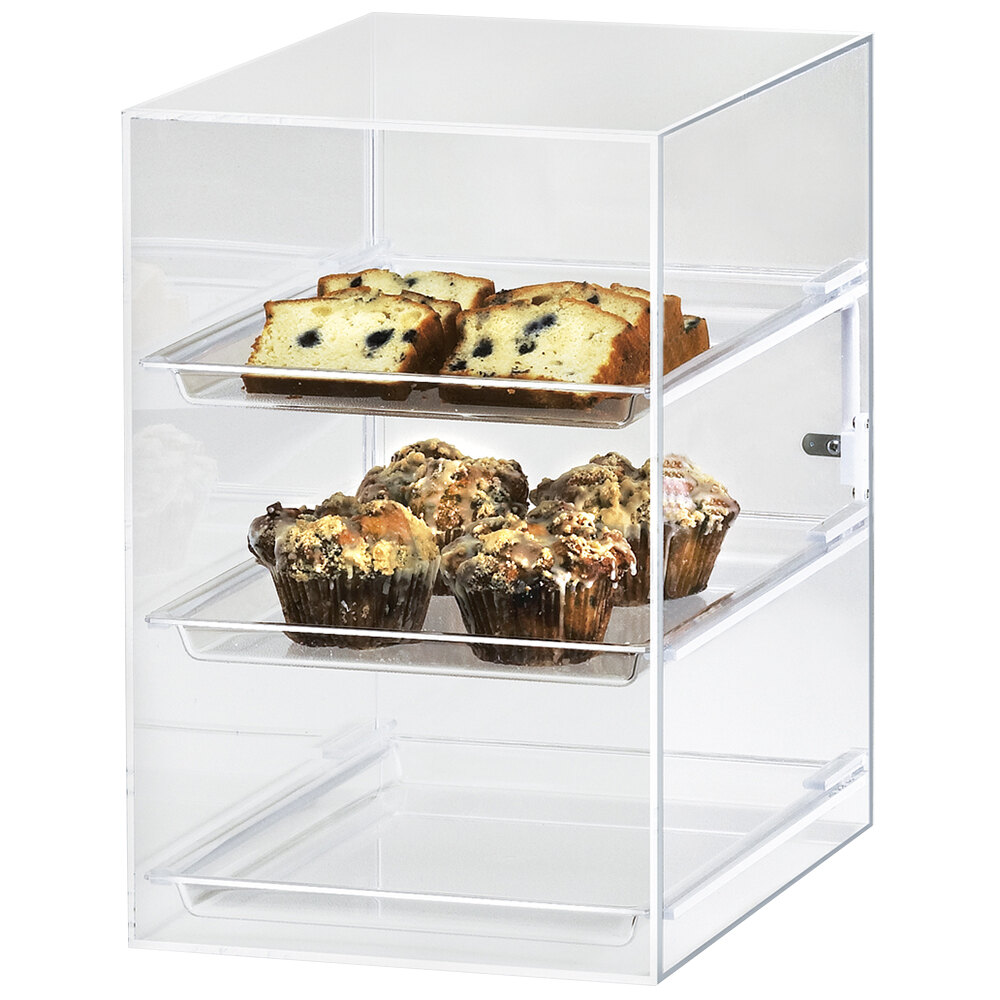 Cal-mil 257 Classic Three Tier Straight Front Display Case With Rear 