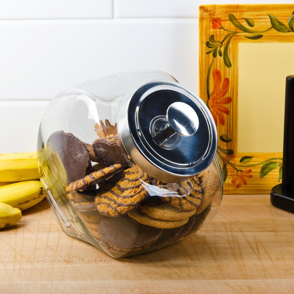Core One Gallon Glass Penny Candy Jar with Chrome Lid