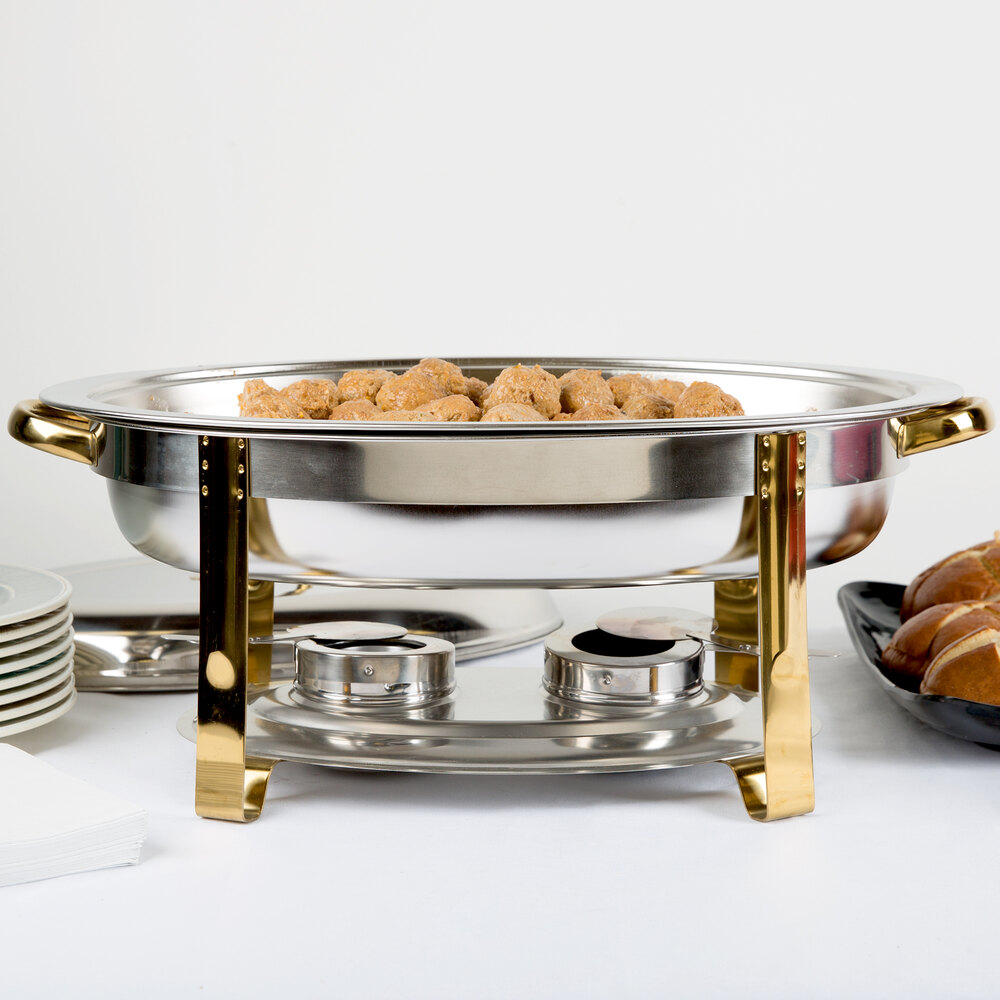 6 Quart Chafing Dish 6 Qt. Chafing Dish with Gold Accent