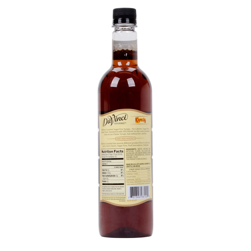 DaVinci Gourmet Coffee Liqueur Sugar Free Flavoring Syrup