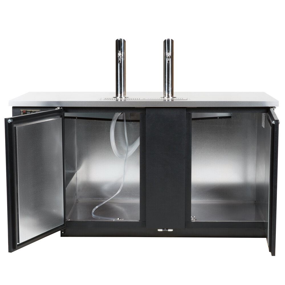 True TDD3 Direct Draw Beer Dispenser 70" 3 Keg Kegerator with 2 Taps