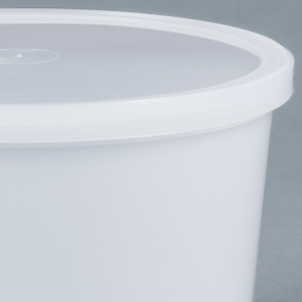 2 Qt. Microwavable Translucent Plastic Deli Container with Lid 10 / Pack