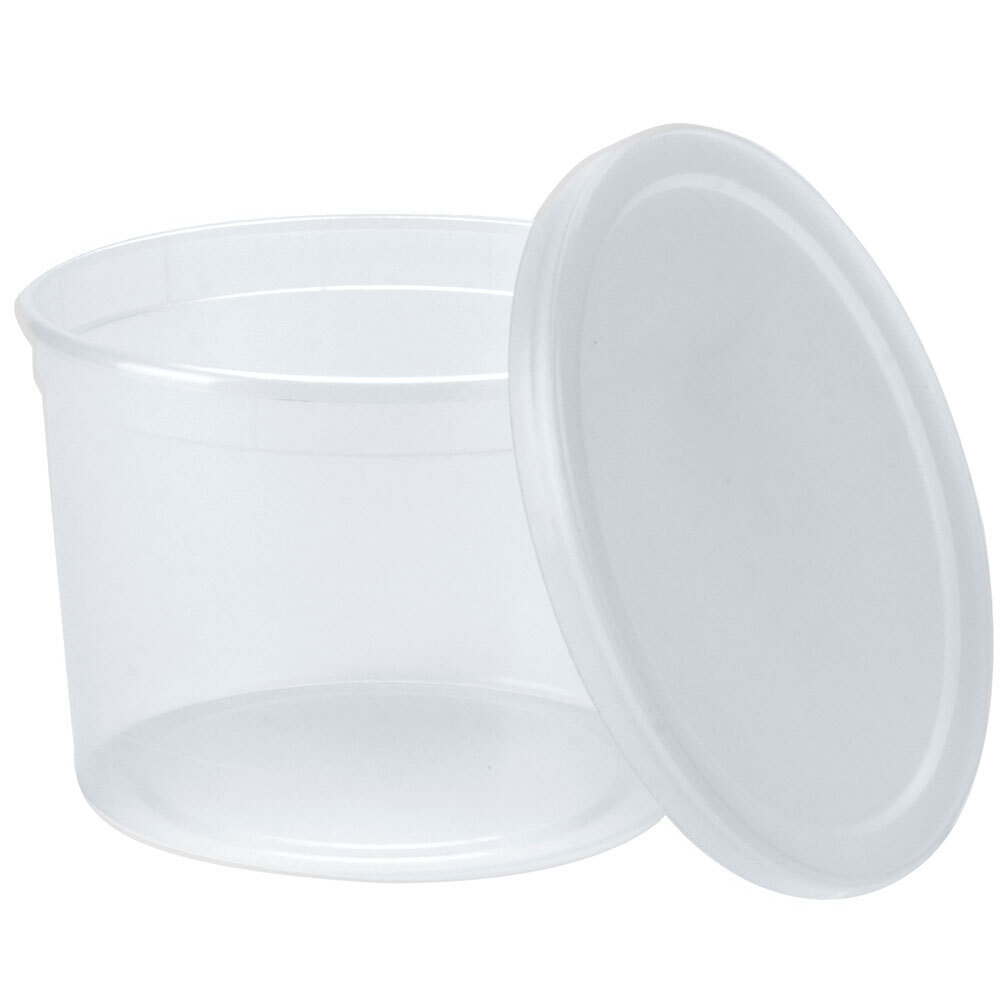 2 Qt. Microwavable Translucent Plastic Deli Container with Lid 10 / Pack