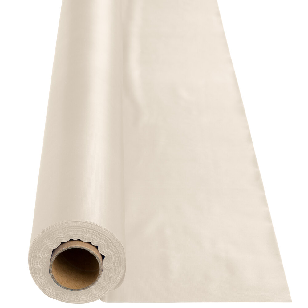 Creative Converting 763264B Ivory Plastic Tablecover 100' Roll