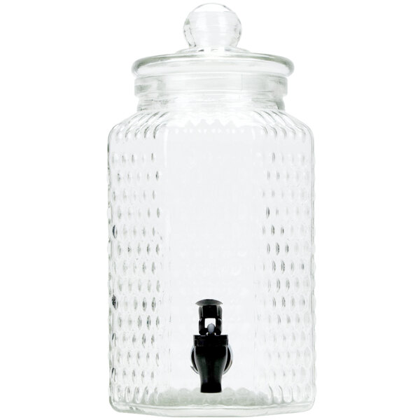 1.3 Gallon Norfolk Clear Oval Glass Beverage Dispenser