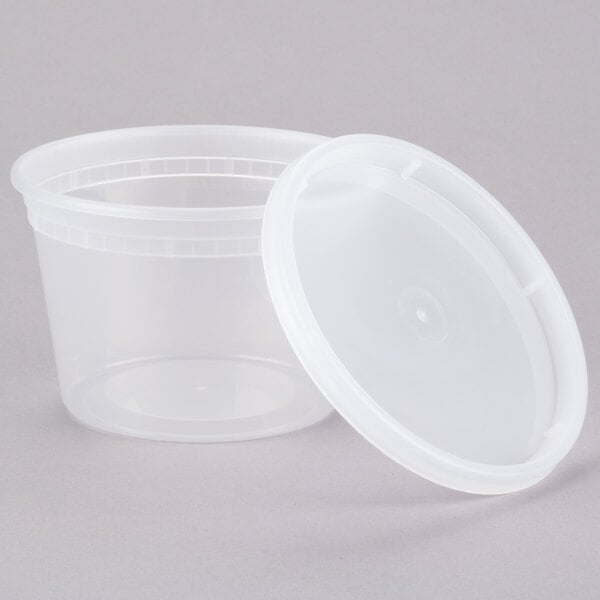 16 Oz. Microwavable Translucent Plastic Deli Container With Lid - 240 Case