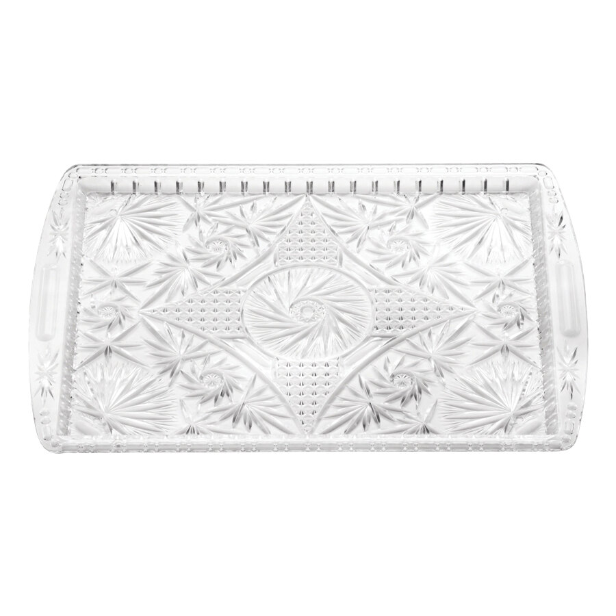 12" x 18" Crystal Rectangular Plastic Catering Tray