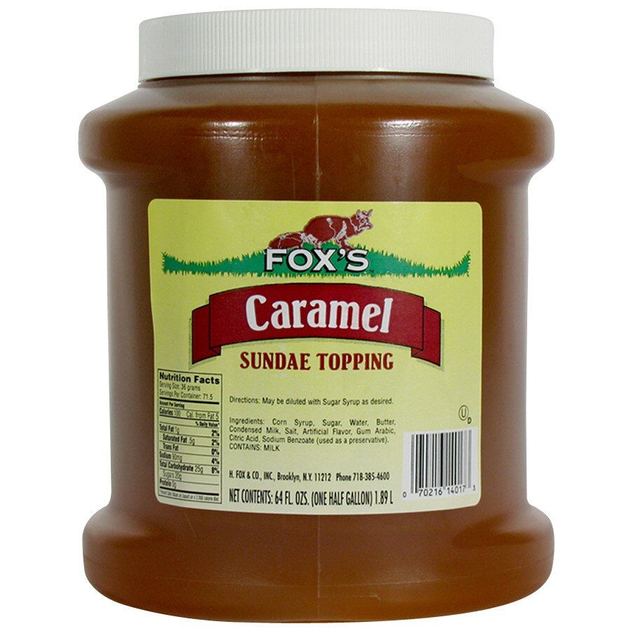 Fox's Caramel Ice Cream Topping - 6 - 1/2 Gallon ...