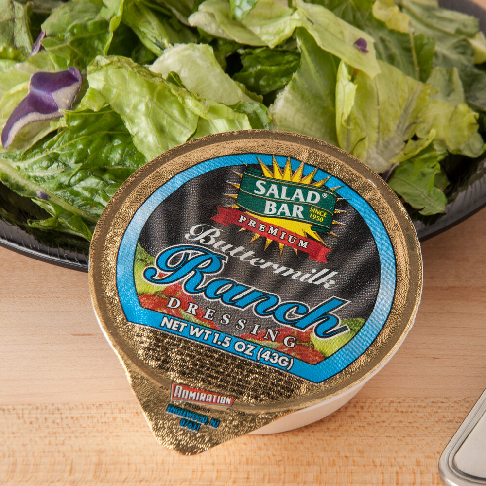 Salad Bar Buttermilk Ranch Dressing (100) 1.5 oz. Portion Cups / Case