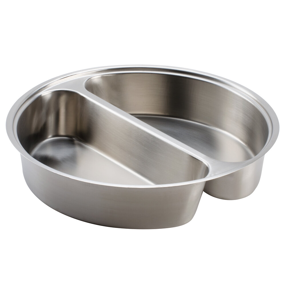 Stainless Steel Round Divided Food Pan for 6 Qt. Round Roll Top Chafer