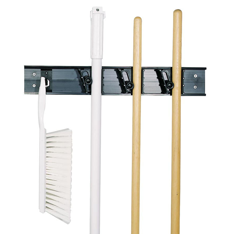 Carlisle 40731 18" Roll 'N Grip Adjustable Brush, Broom & Mop Closet