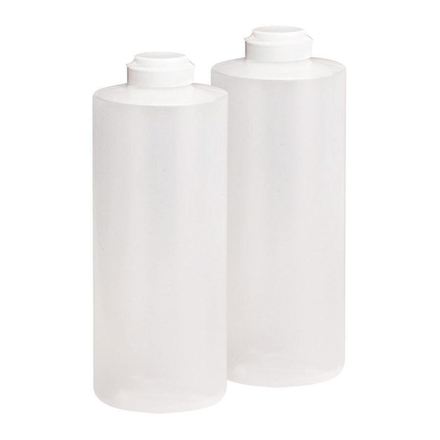Tablecraft 32 oz. Clear Squeeze Bottle with with 38 mm Flip Lid 2 / Pack