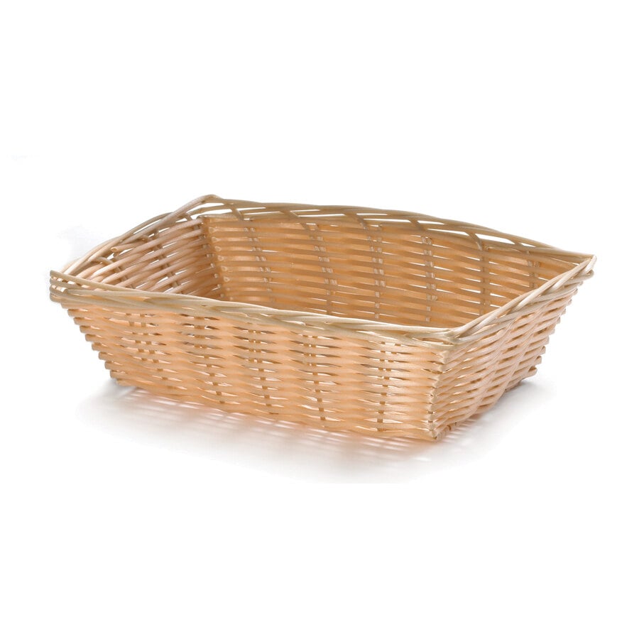 Tablecraft 1172W 9" Rectangular Woven Basket - 3/Pack