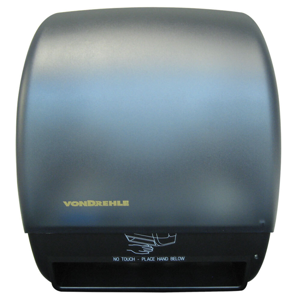 VonDrehle 2245 Black Hands Free Paper Roll Towel Dispenser with Motion