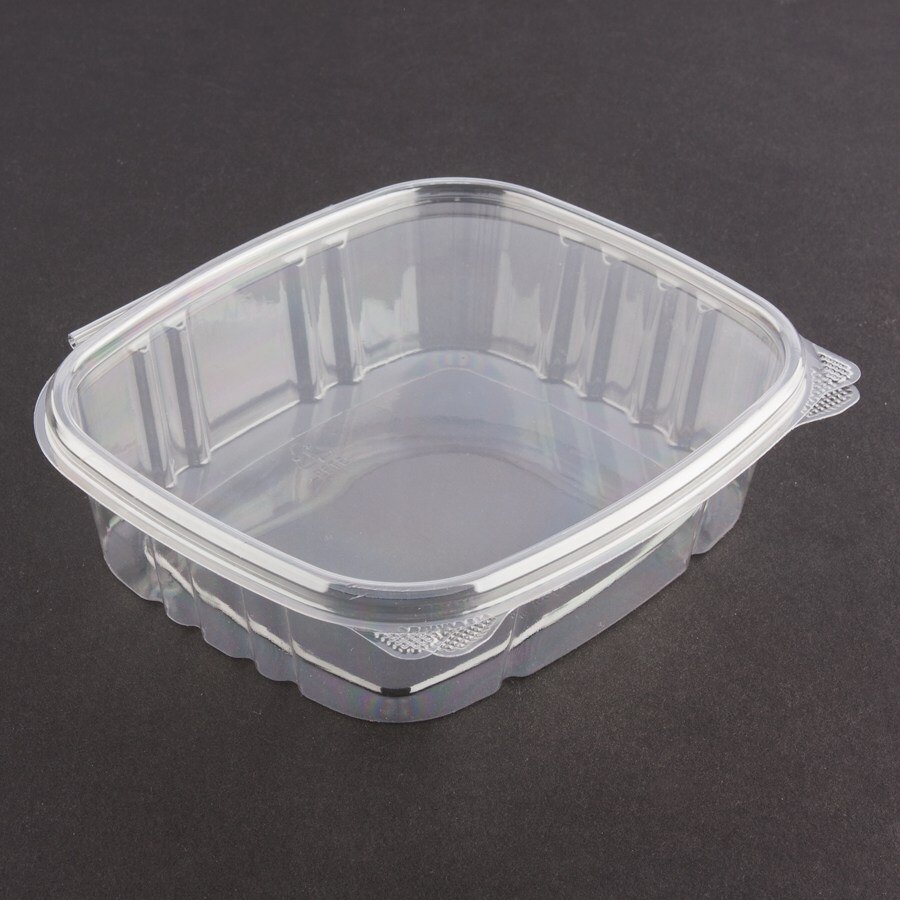 D&W Fine Pack VH08P VersaPak 8 oz. Recyclable Square Hinged Take Out