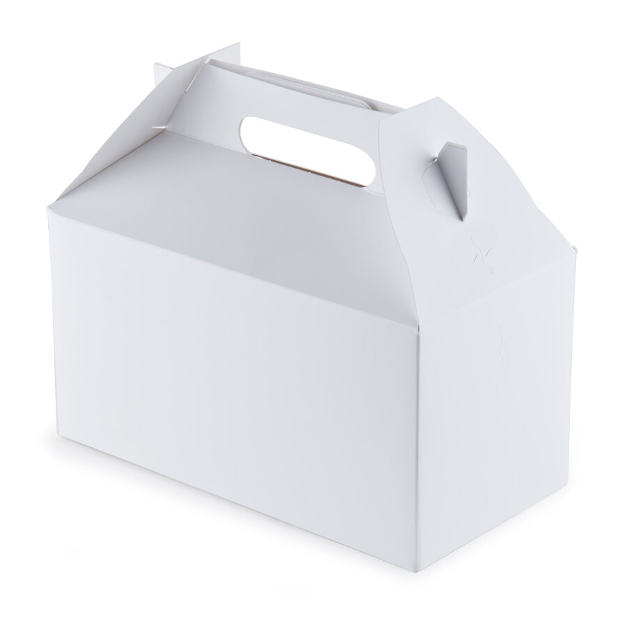 9 1/2" x 5" x 8" White Barn Take Out Lunch Box / Chicken Box 125/Case
