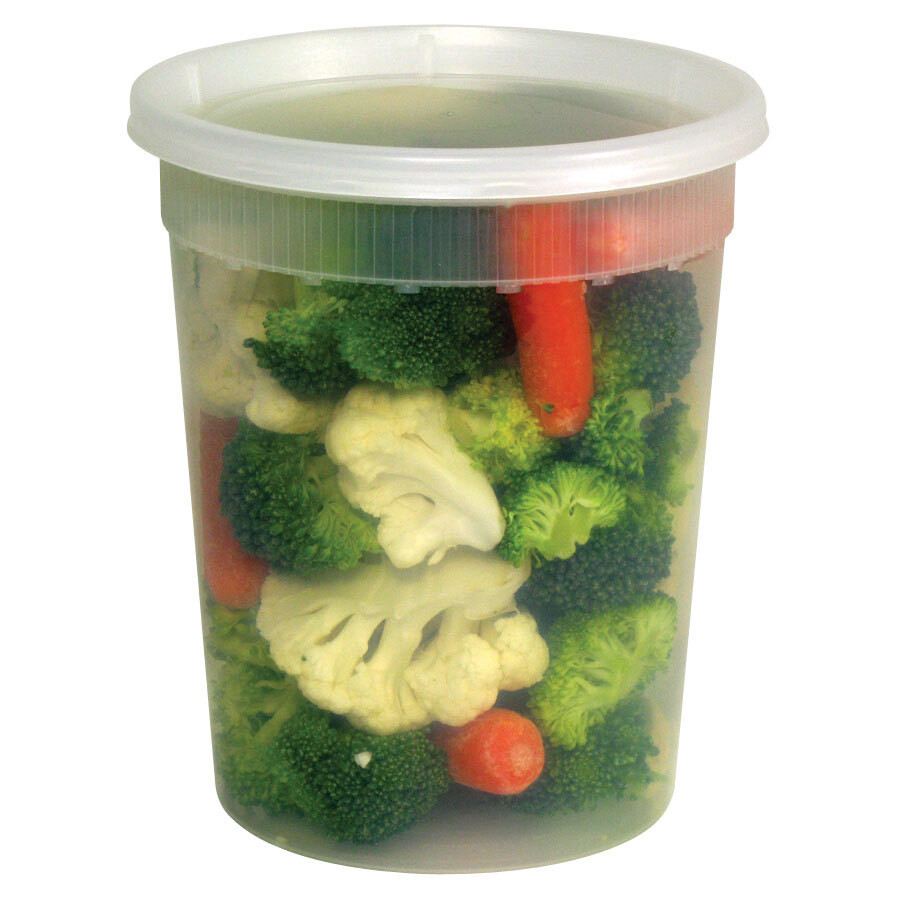 Newspring YSD2532 32 oz. Translucent Round Deli Container Combo Pack