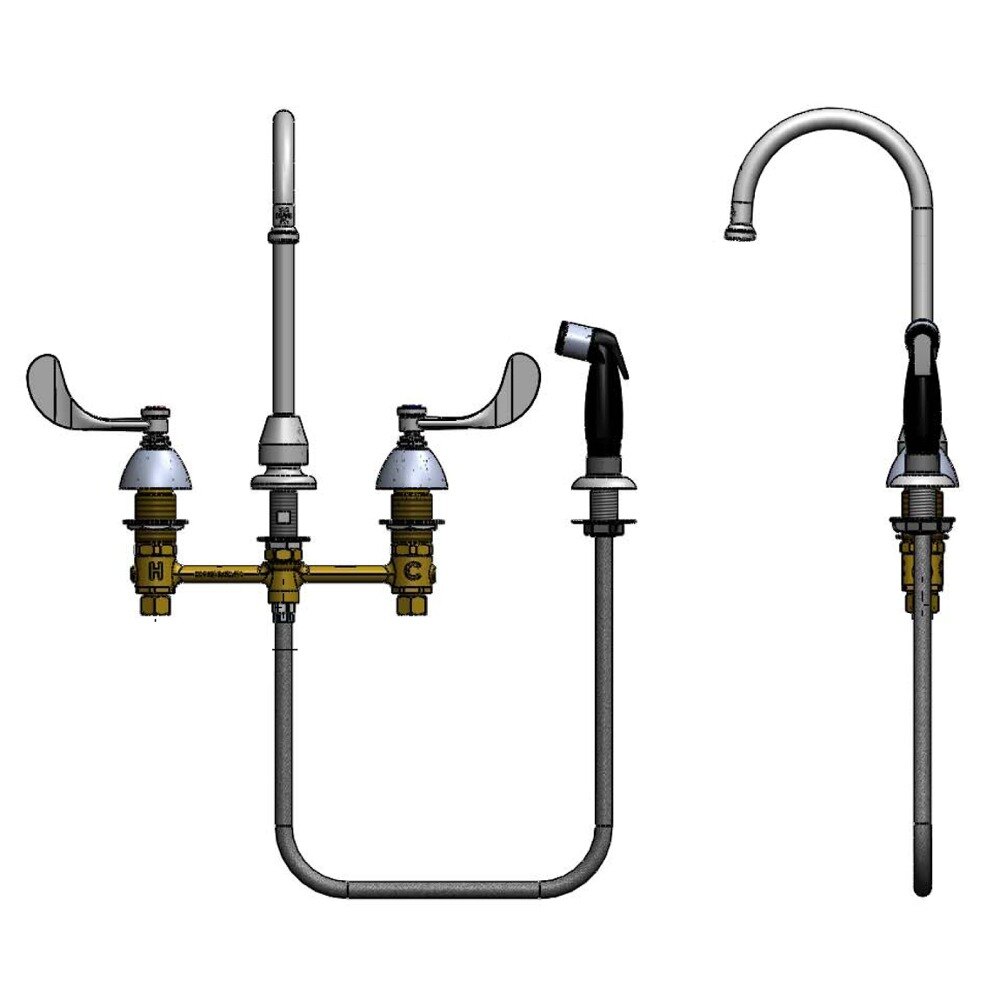 T&S B234708 Easy Install Deck Mount Faucet with 8" Centers, 12
