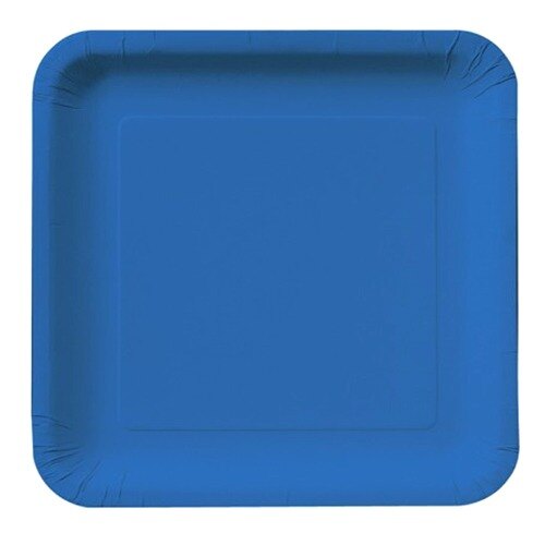 Creative Converting 453258 7 1/4" True Blue Square Paper Plate 180 / Case