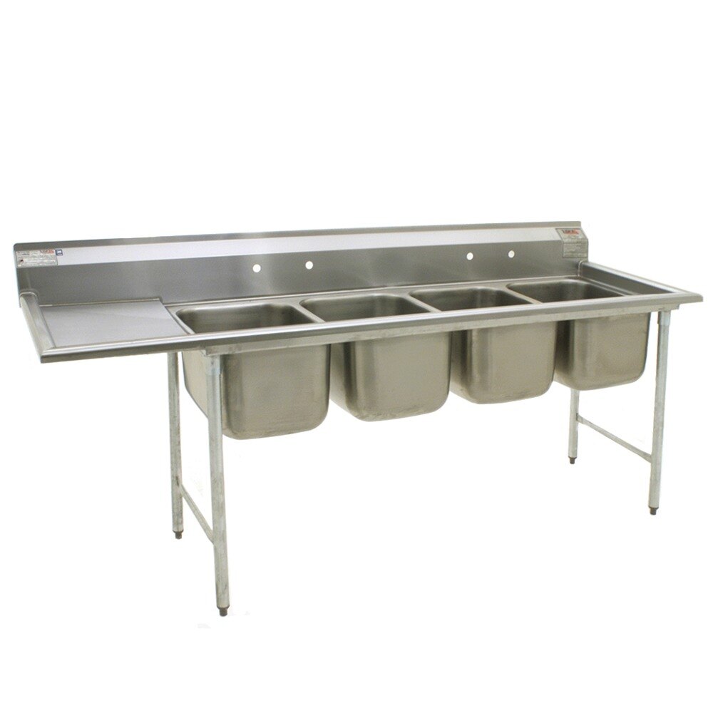 ... Stainless Steel Commercial Sink with One Drainboard - 106 3/4