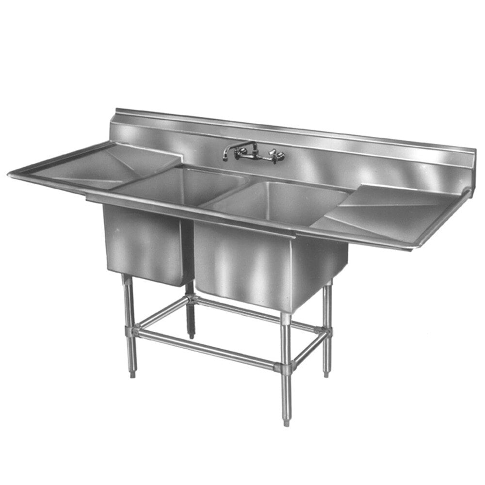 ... Stainless Steel Spec-Master Commercial Compartment Sink with Two 18