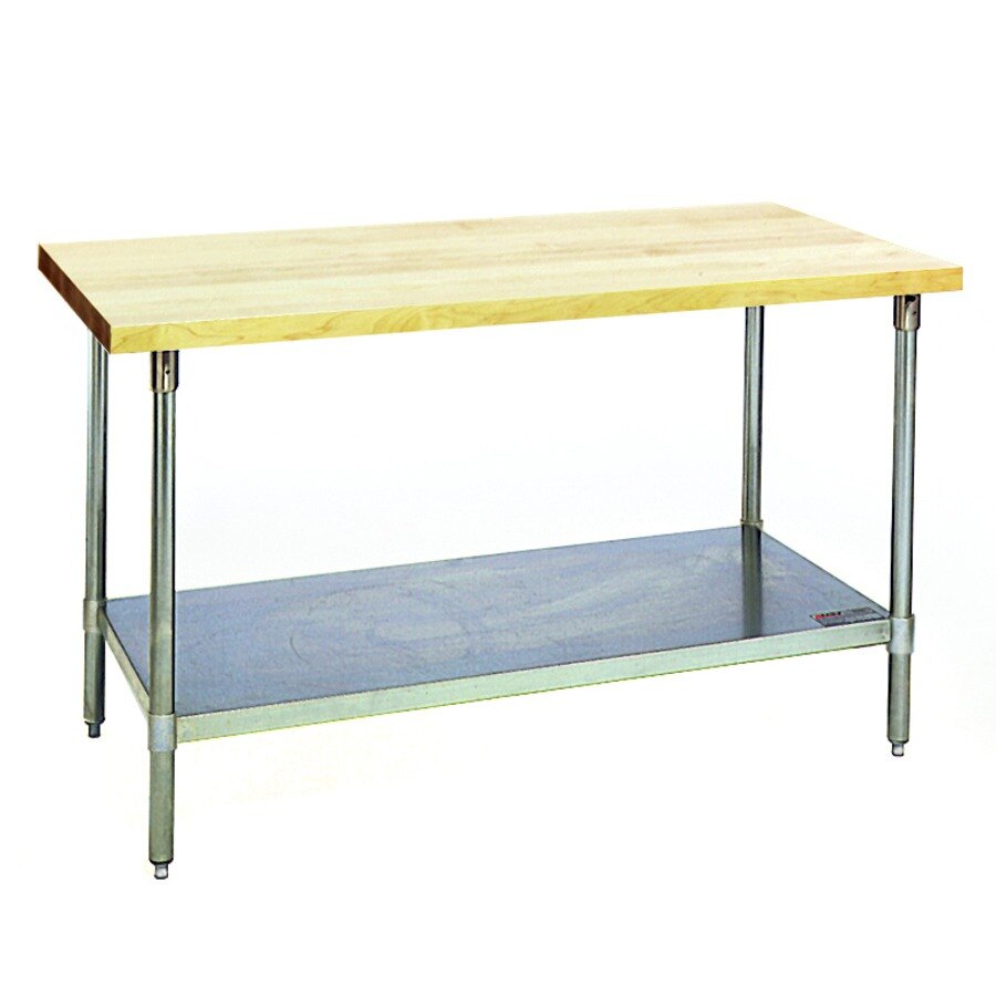Eagle Group MT3072B Wood Top Work Table with Galvanized Base and