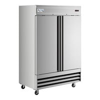 Avantco SS-2R-HC 54 inch Stainless Steel Solid Door Reach-In Refrigerator