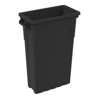 Continental 2300BK 23 Gallon Black Rectangular Wall Hugger / Slim Trash Can