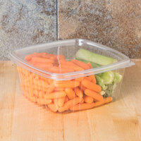 Genpak AD64 8 inch x 8 1/2 inch x 3 1/4 inch 2 Qt. Clear Hinged Deli Container - 100/Pack