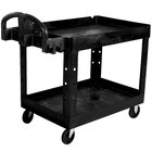 Two Shelf Plastic Bussing Carts and Transport Carts
