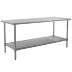 Commercial Work Tables with Undershelf - 14 Gauge Heavy Duty Top