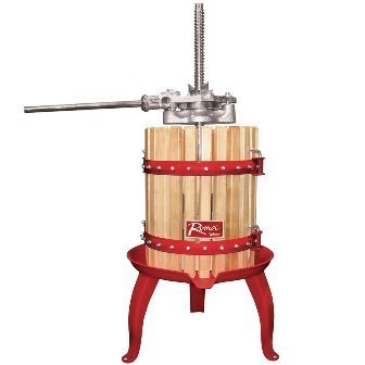 hard cider press with red detailing