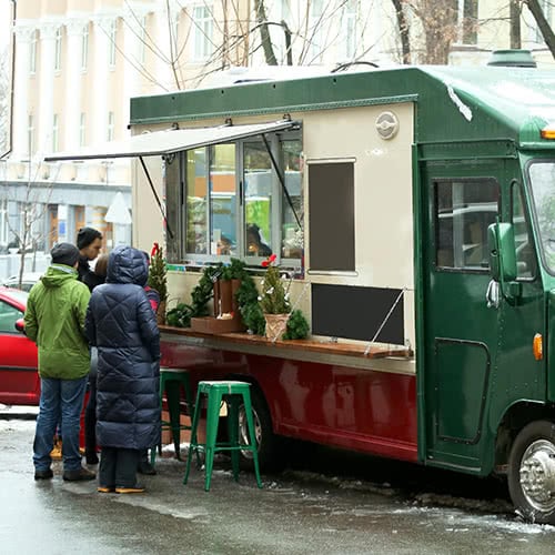 Holiday Food Truck with customers