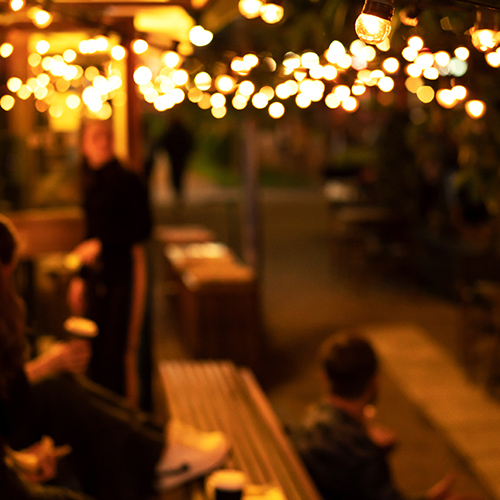 Patio with pretty lights