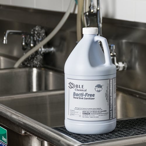 Bottle of Noble Chemical Sink Bac-Free Sanitizer