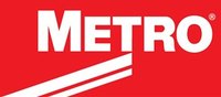 Metro logo with white text on red background