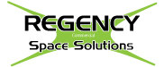 Regency Space Solutions logo with black text on green background