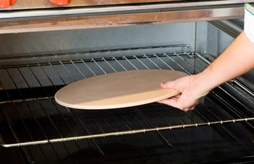 warming a pizza stone