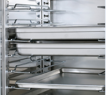 Holding cabinet with universal pan slides, holding full size hotel and sheet pans