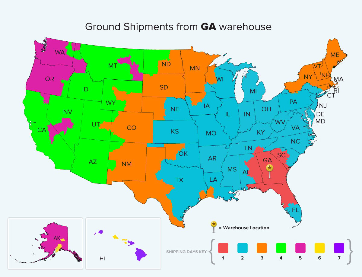 Georgia Ground Warehouse Location Shipping