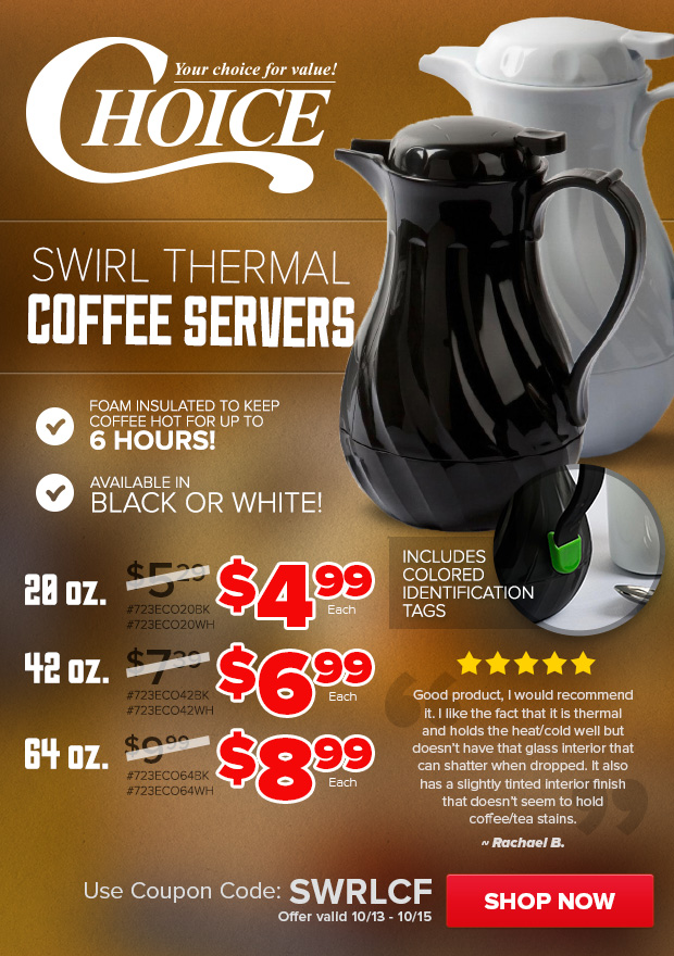 Choice Swirl Coffee Servers