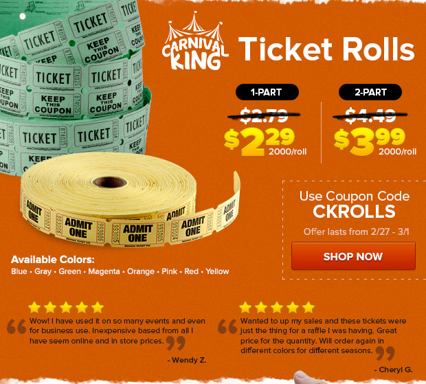 Carnival King Ticket Rolls on sale