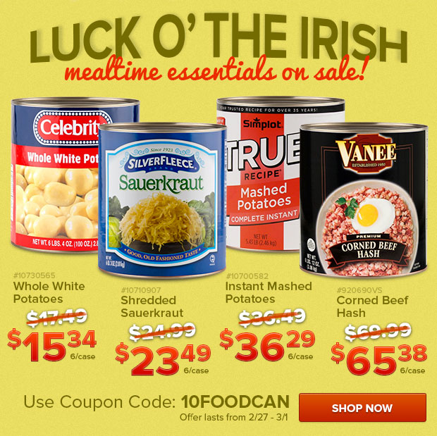 St. Patricks Day mealtime essentials on sale