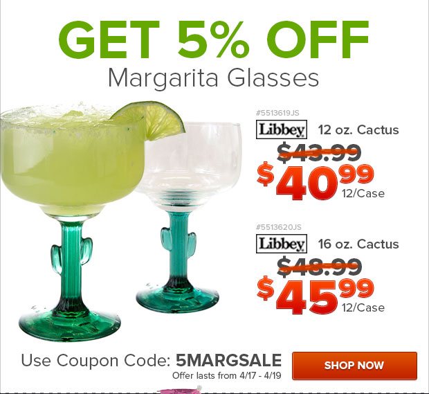 Get 5% Off Margarita Glasses