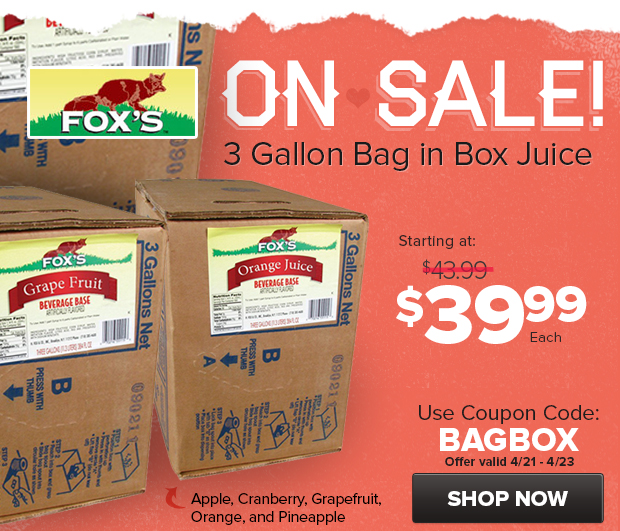Fox's Bag in Box Juice on Sale!