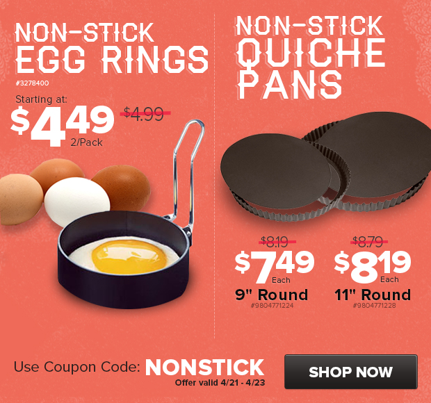 Nonstick Egg Rings and Quiche Tart Pans on Sale!