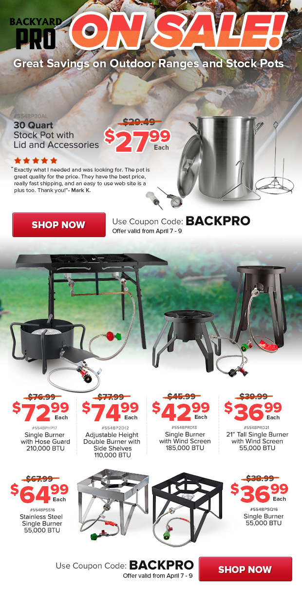 Backyard Pro Outdoor Patio Stoves and Ranges on Sale!