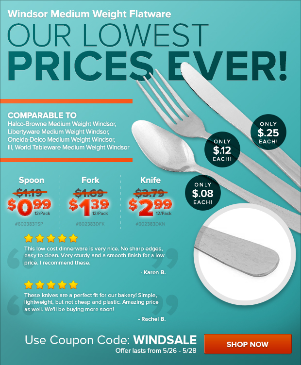 Windsor Medium Weight Flatware - Our Lowest Price Ever!
